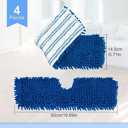 4 Pack Mop Heads Replacements Compatible for Ocedar Dual-Action Microfiber Flip Mop, Double Sided Mop Replace Head Mop Refills with Microfiber & Chenille for Dry Wet Use, Reusable, Machine Washable