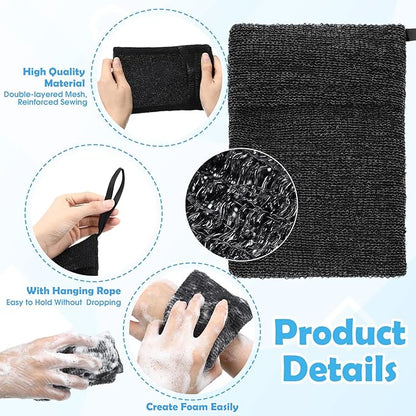 Talltalk 24 Pcs Soap Bar Bag Exfoliating Soap Saver Loofah Pouch for Body Scrubber Shower Sponge Mesh Bar Foam Lather Pouch for Women Men Bath Shower Travel Home (Black)