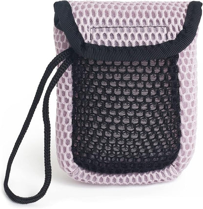 MainBasics Exfoliating Bar Soap Pouch Dual-Sided Body Scrubber - Fits Standard Size Soap Bars, Pink