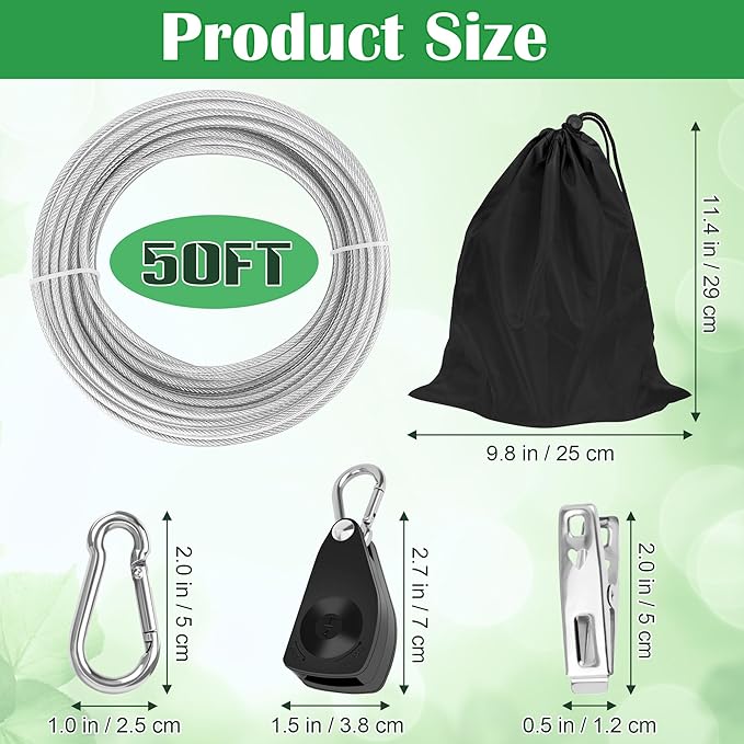 Windspeed 25Ft Retractable Clothesline Outdoor Heavy Duty Travel Clothesline Retractable Clothes Line for Outside Travel Camping Clothes Line, Galvanized Steel Material, with 10 Clips, Storage Bag