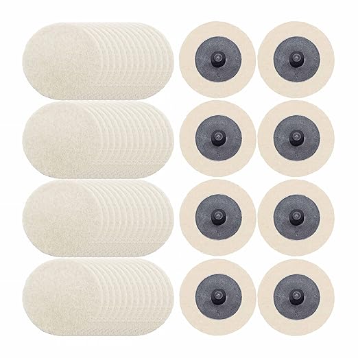 Merryland Wool Quick Change Disc 2 inch for Die Grinder, 2inch Polishing Buffing Pad 60 Pack, Wool Fabric Disc Polishing Buffing Wheel Metal Steel Iron Universal, DGTAB60C1