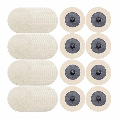 Merryland Wool Quick Change Disc 2 inch for Die Grinder, 2inch Polishing Buffing Pad 60 Pack, Wool Fabric Disc Polishing Buffing Wheel Metal Steel Iron Universal, DGTAB60C1