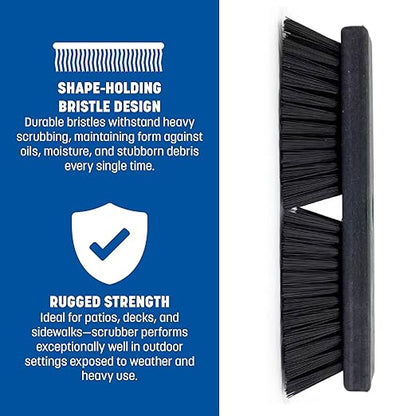 SPARTA Plastic Floor Scrub Brush, Brush Head Only, Deck Brush with ACME Standard Thread Fitting for Deck, Industrial Kitchens, and Hospitals, 10 Inches, Blue, (Pack of 6)