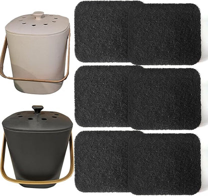 PurifyLogix Compost Bin Odor Filters Replacement Oval Activated Carbon Filters for Bamboozle Compost Bin, Indoor Countertop Composter, Compatible with Bamboozle Indoor Kitchen Trash Can (6 Pack)