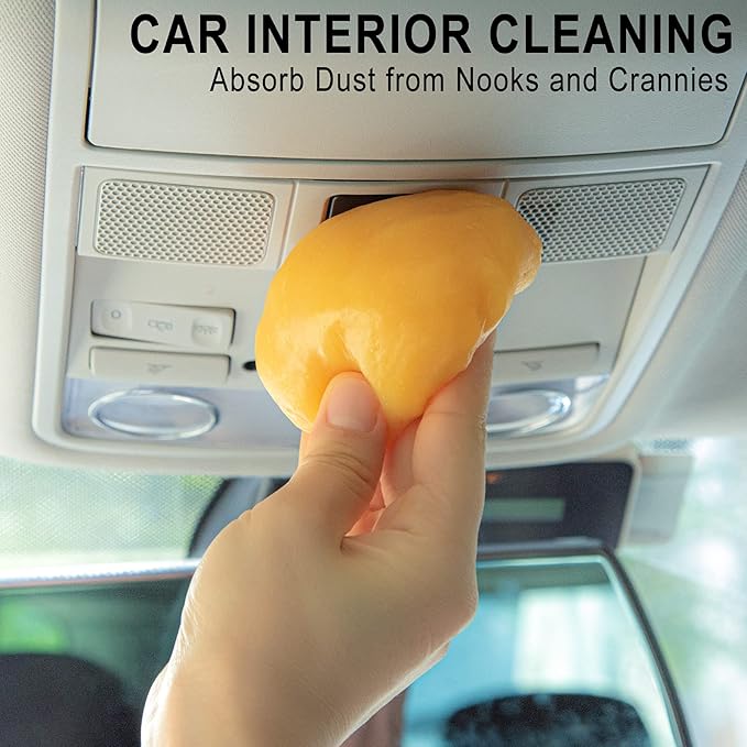TICARVE 2Pack Cleaning Gel for Car Putty Car Slime Cleaning Car Putty Detail Car Interior Cleaner Automotive Cleaning Kits Keyboard Cleaner Yellow Green (320g/11.2oz)