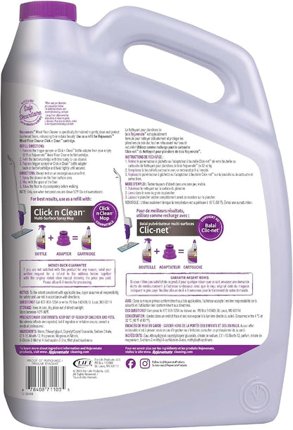 Rejuvenate Wood Floor Cleaner Refill, 1 Gallon, Cleans and Protects All Sealed Hardwood Floors and Dries Fast for a Streak-Free Clean, 2 Pack