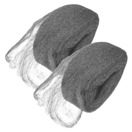 CHILDWEET 2 Rolls of #0 Steel Wool Pad Flexible Wire Mesh for Cleaning Rust Removal and Polishing Wood Metal Surfaces