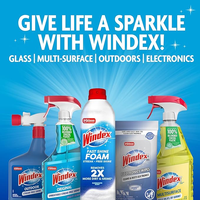Windex Electronic Cleaning Wipes, Pre-Moistened Screen Wipes for TVs, Phones, and Other Electronics, Resealable for a Freshness Lock, 25 Count (Pack of 12)