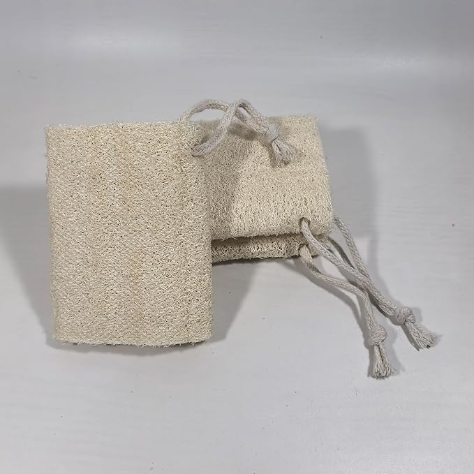 Natural Shower Loofah Sponge Set 3 Pack,Exfoliating Body Scrubbers,Organic Shower Loofahs for Body Daily Skin Back,Face Care Bath