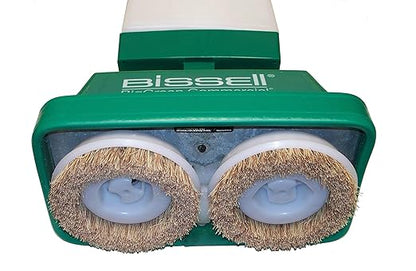 Bissell BigGreen BGFS5000 Portable Two Brush Floor Scrubber & Polisher, Polypropylene, 13"" W x 7"" D x 44"" H, White & Green