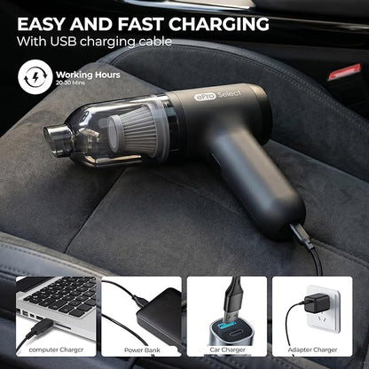 Handheld Vacuum Cordless, 12000Pa 75W Mini Vacuum with Blower Function, 24 Mins Runtime, 0.14L Dust Bin, Compact Design with Multi-Accessories for Stairs, Car and Home