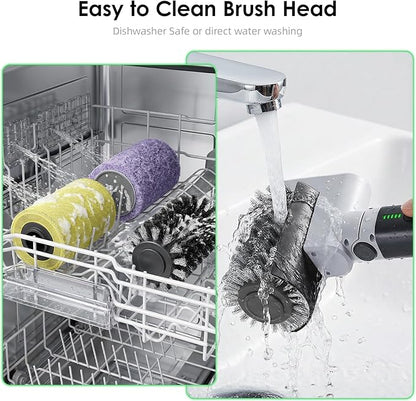 Electric Grill Brush for Outdoor: Upgraded BBQ Grill Cleaner with 3-Speed, 90° Adjustable Angle, 150Mins Runtime Cordless Motorized Grill Brush, Automatic Grill Cleaning Brush for Grill Grates