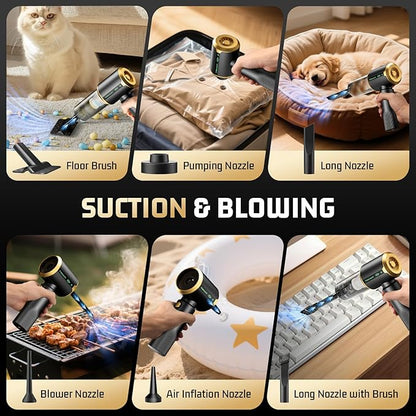 Cordless Car Vacuum Cleaner: Handheld Vacuum with 16000Pa Strong Suction, Brushless Motor & HEPA Filter, 7-in-1 Cleaning Kit, Type-C Charging for Home Office Car Pet