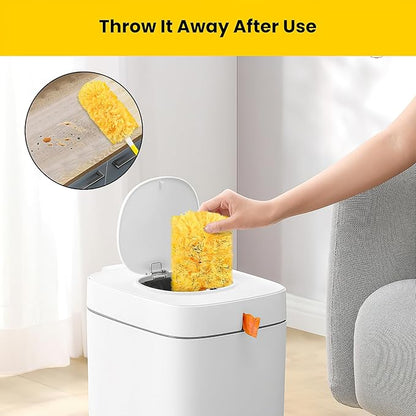 Heavy Duty Duster Refills for swiffer Duster, Disposable Dusters Kit for Cleaning Dusting Furniture Blind Ceiling Fan, Electrostatic Lock-Dust Technology 360 Feather Duster，60 Duster and 1 Handle
