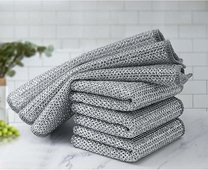 HIC Kitchen Multi-Use Non-Scratch Wire Cleaning Cloths, Set of 6