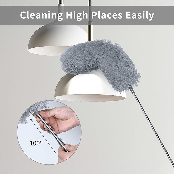 BOOMJOY Microfiber Feather Duster Set with Extension Pole
