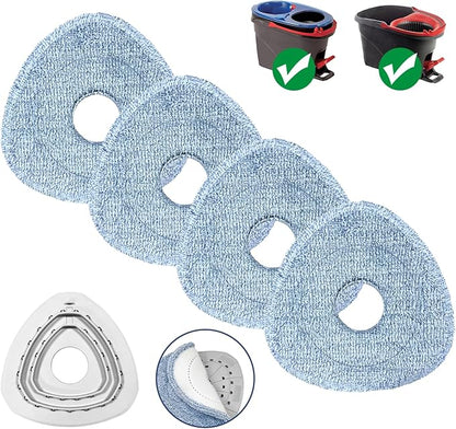 Mop Pads for O-Cedar, New Upgrade 4 Pack Mop Refill Pads, Perfect Addition for Ocedar System Owners, Machine Washable, Reusable, Easy to Replace