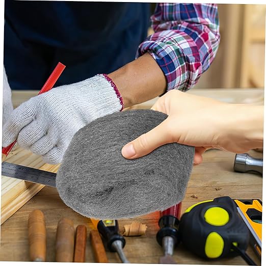 2 Rolls Coarse Steel Wool Pads Reusable Wire Mesh for Cleaning Rust Removal and Polishing Wood and Metal Surfaces