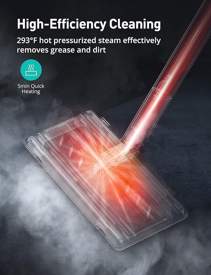 Steam Cleaner for Home, 293°F 58 PSI Powerful Multipurpose Handheld Steam Mop, 21 Attachments, 50Oz Capacity, Heavy Duty Steamer for Carpets, Floors, Cars, Tiles, Crack Cleaning, Turquoise