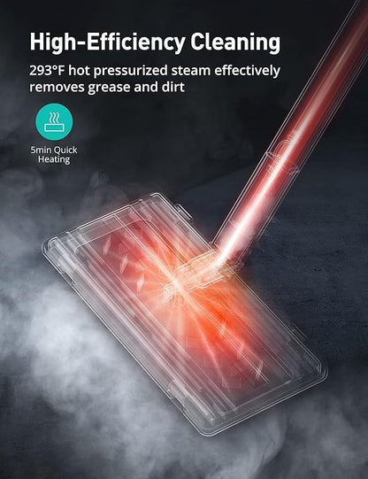 Steam Cleaner for Home, 293°F 58 PSI Powerful Multipurpose Handheld Steam Mop, 21 Attachments, 50Oz Capacity, Heavy Duty Steamer for Carpets, Floors, Cars, Tiles, Crack Cleaning, Turquoise