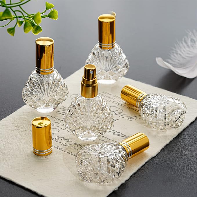 YU FENG 12pcs 15ml Glass Bottle Perfume Atomizer Refillable Spray Empty Perfume Bottle with Funnels Pipettes Dispenser for Perfume,Fragrance,Lotion,Essential Oil