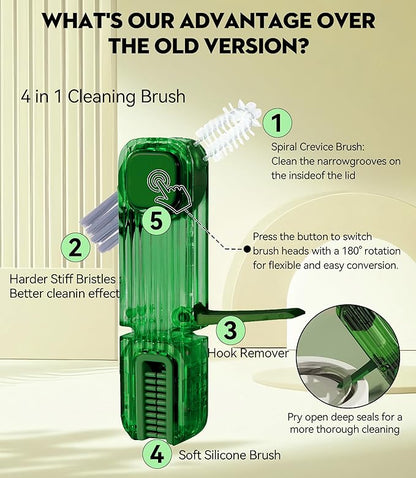 VIDONIO 4 in 1 Cup Lid Gap Cleaning Brush - 2025 Multifunctional Insulation Bottle Cleaning Tools, Mutipurpose Tiny Silicone Cup Holder Cleaner, Home Kitchen Cleaning Tools