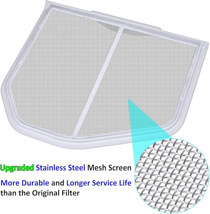 W10120998 Lint Filter Replacement for Kenmore Maytag Whirlpool Dryers, Upgraded Stainless Steel Mesh Screen, Ultra Durable Lint Trap with Dryer Vent Lint Brush