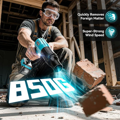 800,000 RPM Leaf Blower Compatible with Makita18V: Ecarke Cordless Dust Blower, Electric Turbo Jet Blower Handheld Battery Powered with Brushless Motor for Patio Garden Lawn(Tool Only, No Battery)