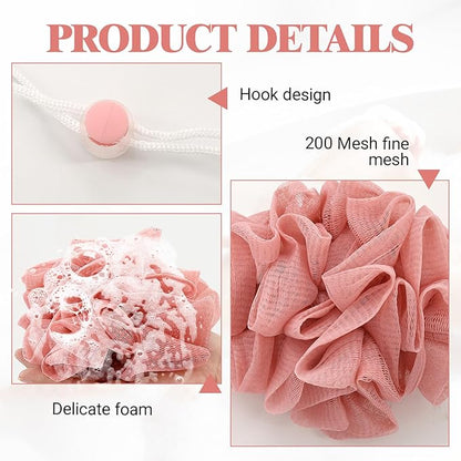 3 Pcs Soap Bar Loofah, 2 in 1 Bar Soap Loofah Pouch Can Hold Soap Effective Exfoliation for Bathing (Khaki+ Beige + Pink)