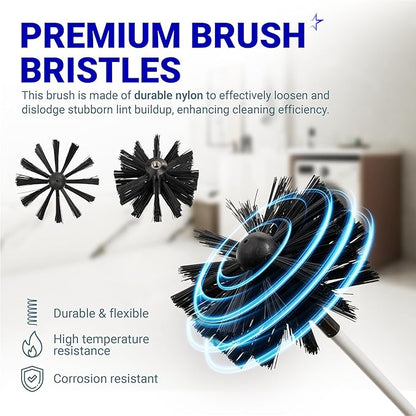 Upgraded 30 Feet Dryer Vent Cleaner Kit with Drill Attachment - Extendable Dryer Vent Cleaner Kit with Brush & 22 Detachable Rods - Compatible with Most Vacuum Cleaner