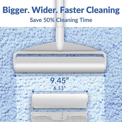 Large Lint Rollers for Carpet: Sticky Rollers for Floor DELOMO 9.45 in with 3 Extendable Handle, Long Handle Sticky Mop for Cleaning Carpets, Cars, Bedding, Couches, and Pet Hair - for Pet Homes