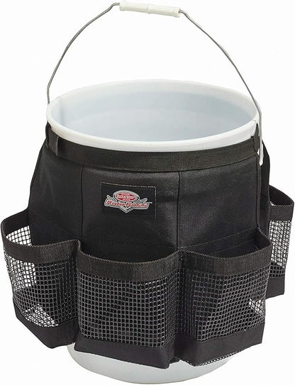 Bucket Boss Auto Boss Wash Boss Organizer for a 5 Gallon Bucket, with Fast-Drying, Exterior Mesh Pockets for Car Supplies, Allowing for Soap and Water in the Bucket, in Black, AB30060
