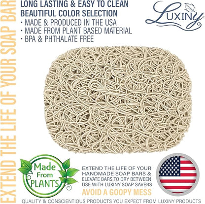 Soap Savers for Bar Soap, American Made by Luxiny, Lifts Soap in Soap Dishes & Shower Soap Holders -Handmade Soap Lasts Longer -Made from Plant Based Materials (Sand)