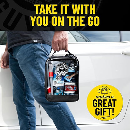 Chemical Guys Interior Cleaning Kit with Storage Bag Total Interior Cleaner Microfiber Towels Detailing Brushes and Sticky Gel Giftable Car Care Set - 10 Items