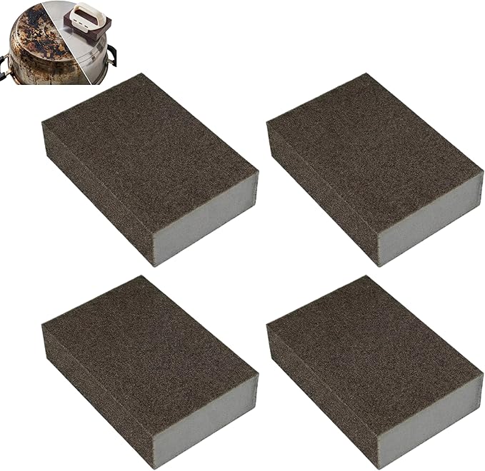 Magic Emery Cleaning Sponge,Heavy Duty Nano Sponge Eraser, Magic Carbide Cleaning Sponge for Rust & Grease Remover, Steeli Sponge Alternative, Magic Eraser Sponge for Pans(4 Sponge)