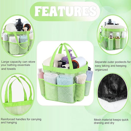 Attmu Mesh Shower Caddy Portable, Quick Dry Hanging Shower Tote Bag for College Dorm Room Essentials, Large Capacity Caddy Dorm for Bathroom Gym Swimming