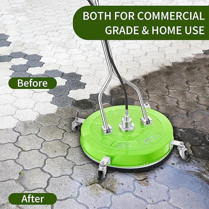 LidoDola 30'' Pressure Washer Surface Cleaner with 4 Wheels - Stainless Steel Surface Cleaner for Pressure Washer Attachment for Concrete, Driveway, Patio, Sidewalk, Deck and Driveways