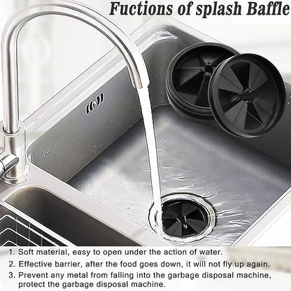 Garbage Disposal Splash Guard, 3 3/8" Upgraded for InSinkErator Evolution Series QCB-AM Sink Baffle Drain Insert, Kitchen Sink Splash Guard Sink Stopper Removable Garbage Disposer