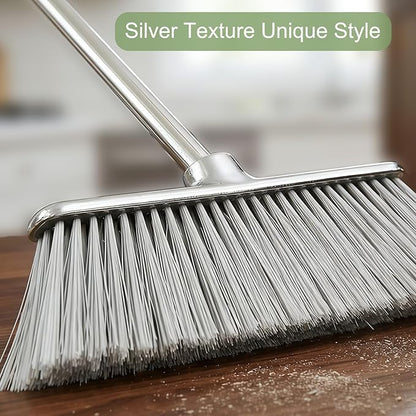 Indoor Soft Bristles Angle Sweeping Broom with Long Handle for Kitchen Hardwood Floor Cleaning