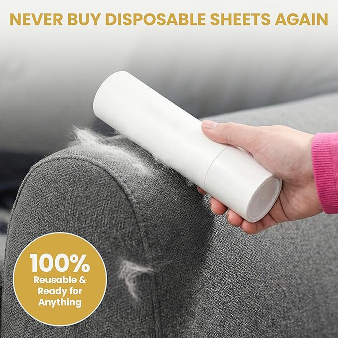 Pet Hair Remover Roller – Reusable Lint Roller for Cat & Dog Hair on Furniture, Couch, Carpet, Car & Bedding – Portable, Eco-Friendly