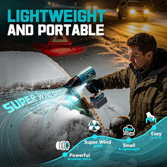 800,000 RPM Leaf Blower Compatible with Makita18V: Ecarke Cordless Dust Blower, Electric Turbo Jet Blower Handheld Battery Powered with Brushless Motor for Patio Garden Lawn(Tool Only, No Battery)