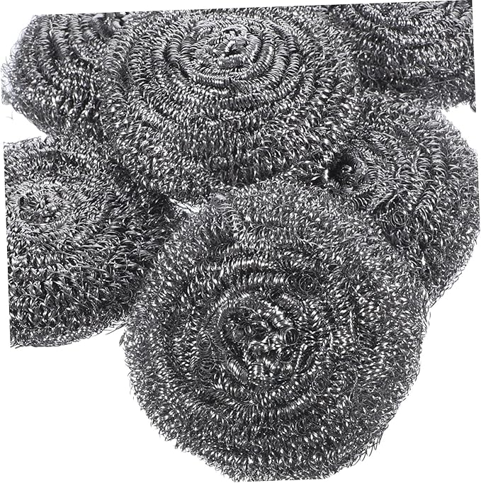 PRETYZOOM 6Pcs Pot Scrubbers Metal Scrubbers for Kitchen Cleaning Supplies Scouring Balls for Pots Pans Ovens and Grills