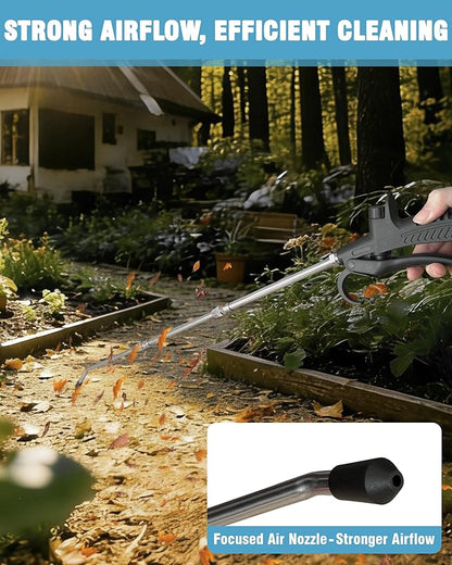 KEENTECH High-Volume Powerful Air Blow Gun, 22–46 Inch Extensible Air Nozzle Blow Gun, Extended Air Blower Gun for Dust Removal in Narrow Gap, Pneumatic Air Compressor Accessories Tool with 1/4" Plug