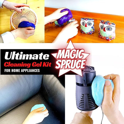 MAGIC SPRUCE Car Cleaning Gel, Reusable Auto Detailing Putty for Interior Dashboard Vents, Non-Toxic Dust Remover for Car Keys Keyboard PC Laptop, Scented Cleaning Products,Stocking Stuffers for men