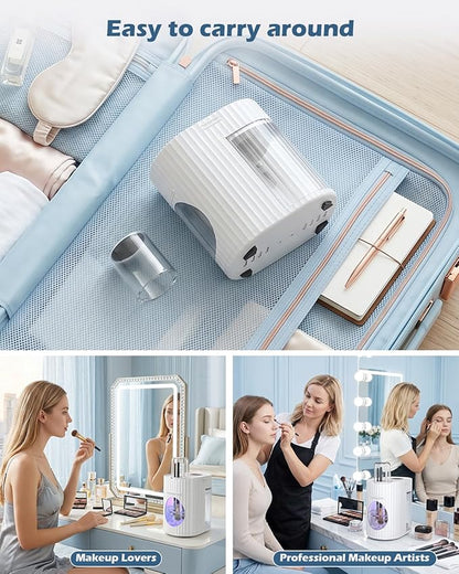 CloudValley Electric Makeup Brush Cleaner Machine, Automatic Fast Deep Clean & Dryer, Low Noise Portable Beauty Brush Cleaning Tool, Daily Easy Use for Makeup Lovers & Professional Makeup Artists