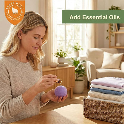Wool Dryer Balls 3 Pack XL, Natural Fabric Softener New Zealand Wool，Handmade Organic Laundry Dryer Balls, Reusable 1000 Loads,Wrinkles Free, Shorten Drying Time(3 Pack, Colorful）