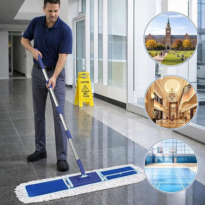 36" Dust Mop Replacement Pad: 2 Pack Fit 36" Commercial Dust Mop/Broom - Durable Thick Washable Cotton Dry Mop Head for Hardwood Tile Schools Offices Industrial Cleaning（ B0FMYK8YZ7）