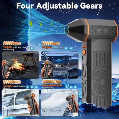 Snow Whiz Turbo Blower,130,000RPM Mini Turbo Snow Blower,Snowwhiz Turbo Blower Handheld,Turbo Breeze Electric Blower,Air Duster Cordless Cleaner for Car Windshield Winter Snow Cleaning