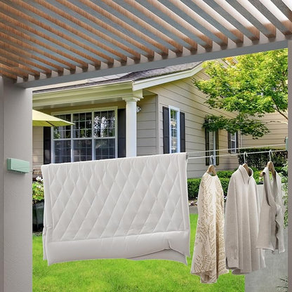 Retractable Clothesline Indoor, Non-Sagging Clothes line retracting Outdoor, Heavy Duty Wall Mounted Laundry Line Adjustable Stainless Steel for Laundryroom, Bathroom, 15.8 Feets Double Lines Green