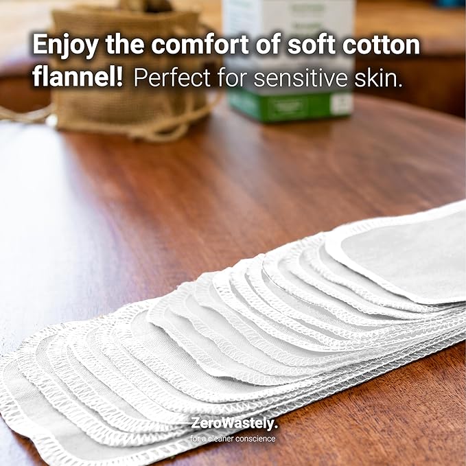 ZeroWastely 24 Reusable Toilet Paper Washable Roll - Bidet Towels Washable Toilet Paper - Cut Back & Waste Less with our Colored Super Soft, Absorbent & Re-Rollable Cloth Wipes - White Edition